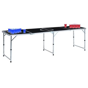 vidaXL Beer Pong spēles galds ar glāzēm un bumbiņām, saliekams, 240 cm