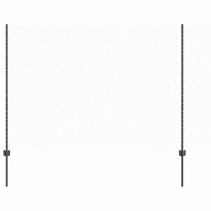 vidaXL Se&scaron;stūra žogs ar stabu 50 x 1,6 m PVC pārklāts tērauds Pelēka