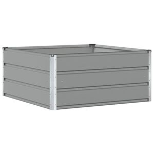 vidaXL Puķu kaste Gai&scaron;i pelēks 100 x 100 x 45 cm Tērauds