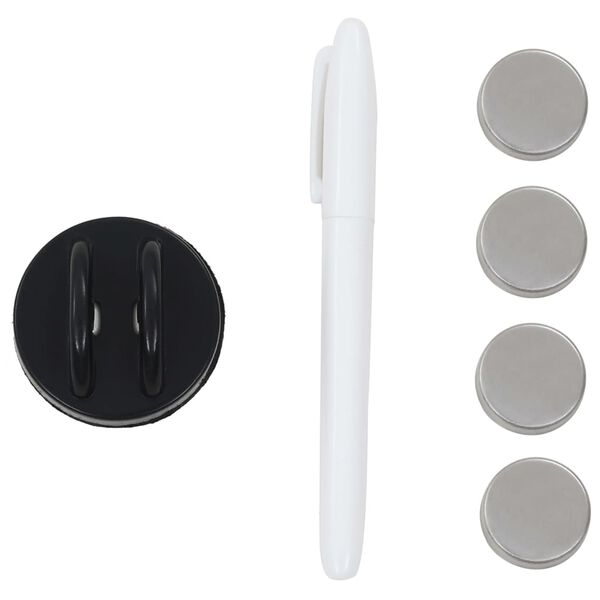 vidaXL magnētiskā tāfele, 80x60 cm, stiprināma pie sienas, stikls