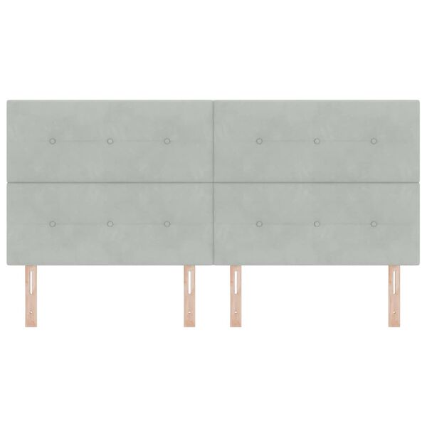 vidaXL Galvgalis Gai&scaron;i pelēks 200 cm Samts