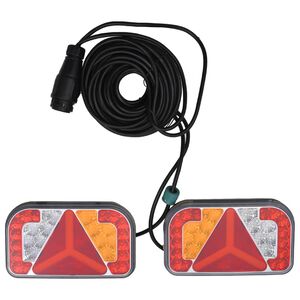 vidaXL piekabes lukturi, 2 gab., sarkani, 24x5x14,5 cm, 12 V, LED