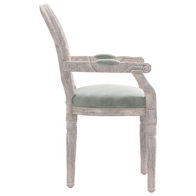 vidaXL virtuves krēsls, 54x56x96,5 cm, gaiši pelēks samts