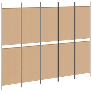 vidaXL 5-paneļu ekrāns Bē&scaron;a 250 x 200 cm Audums