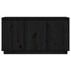 vidaXL kumode, melna, 111x34x60 cm, priedes masīvkoks