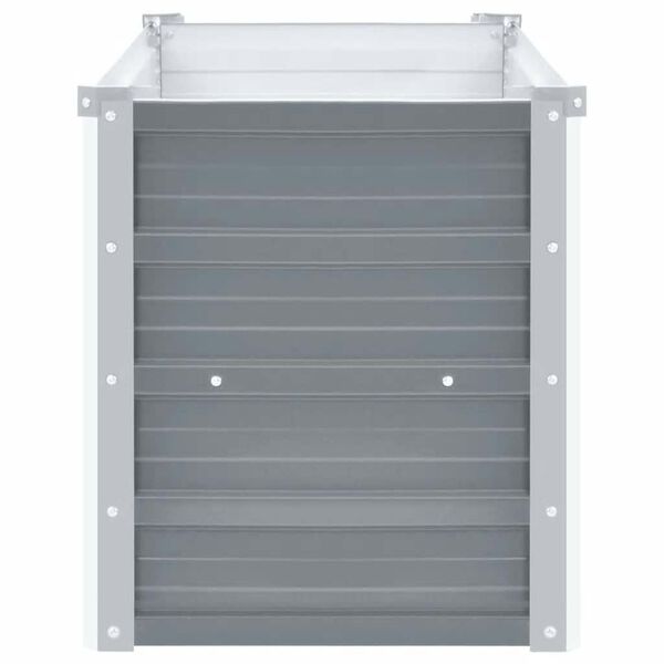 vidaXL augstā puķu kaste, cinkots tērauds, 160x40x45 cm, pelēka