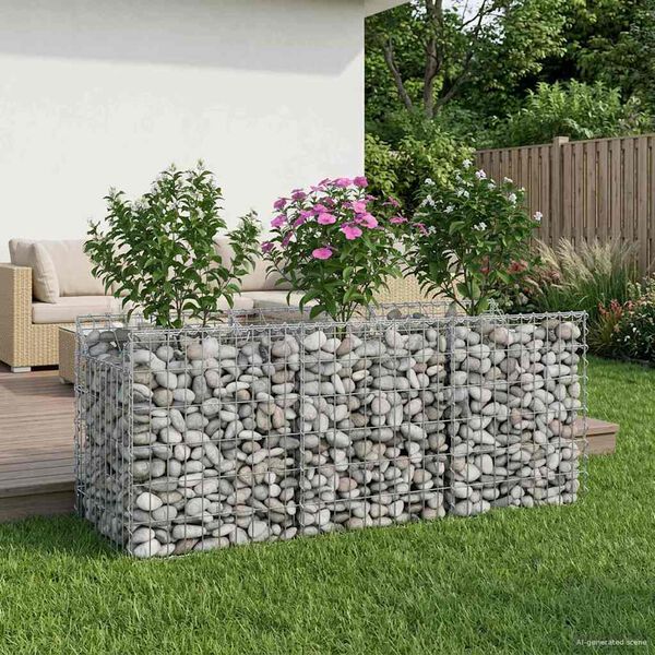 vidaXL Gabions pacelta gulta Sudraba 150 x 50 x 60 cm Cinkots tērauds