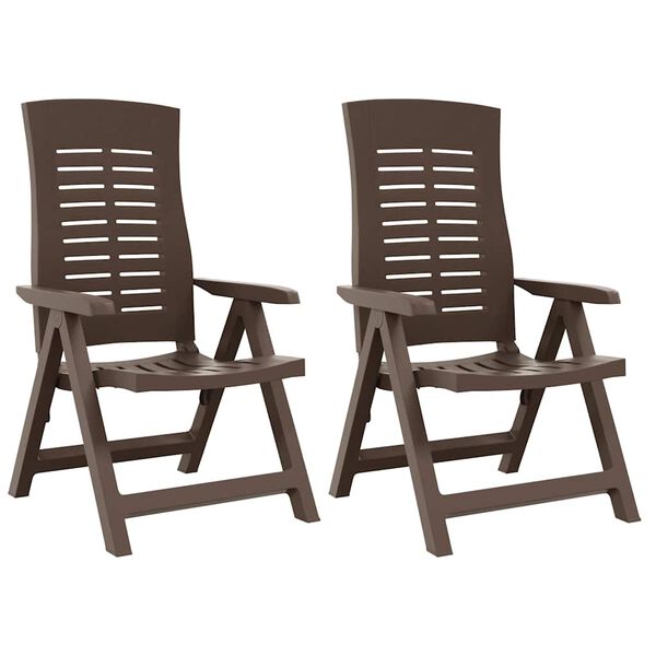 vidaXL atgāžami dārza krēsli, 2 gab., brūna plastmasa