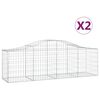 vidaXL arkveida gabiona grozi, 2 gb., 200x50x60/80 cm, cinkota dzelzs