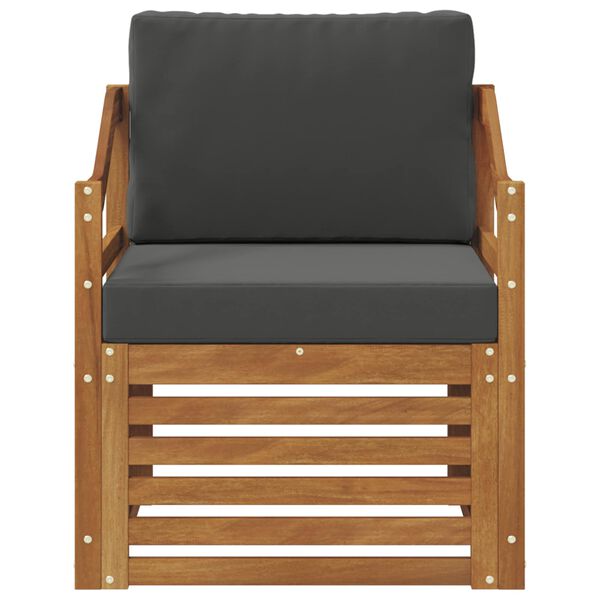 vidaXL Āra dīvānu komplekts Cieta akācijas koks un poliesters Dabiska