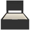 vidaXL Gultas rāmis ar atvilktni Melna 75 x 190 cm Inženieru koks