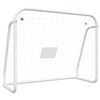 vidaXL futbola vārti ar tīklu, balti, 125x96x60cm, tērauds, poliesters
