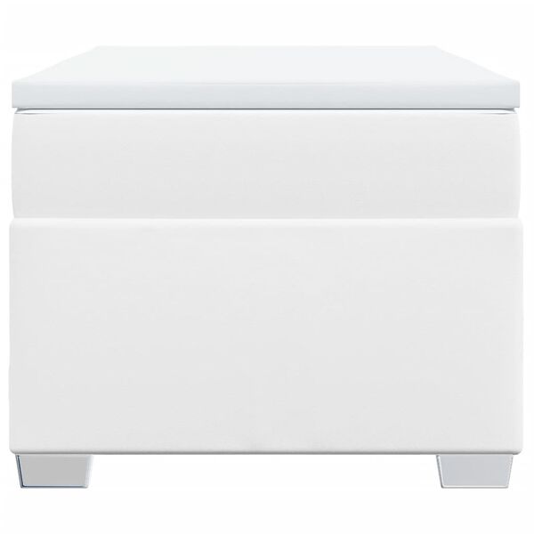 vidaXL atsperu gulta ar matraci, balta, 80x200 cm, mākslīgā āda