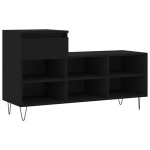vidaXL apavu plaukts, melns, 102x36x60 cm, inženierijas koks