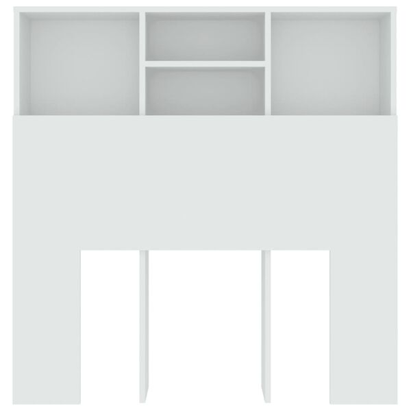 vidaXL gultas galvgalis ar plauktu, balts, 100x19x103,5 cm