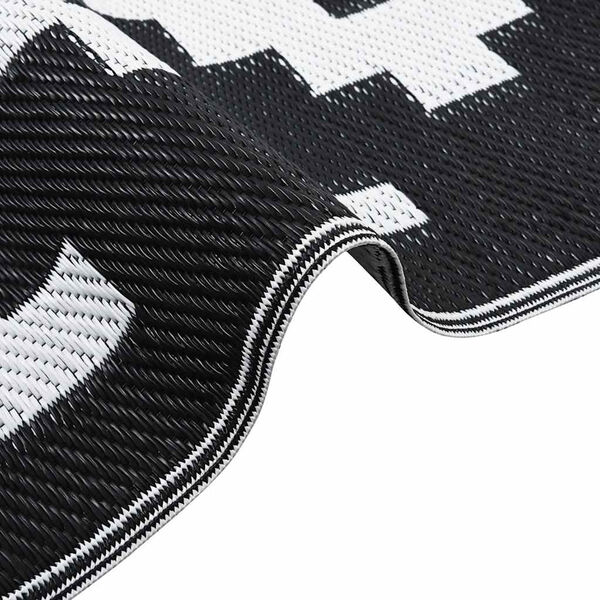 vidaXL āra paklājs, 120x180 cm, ARAKIL balts un melns PP