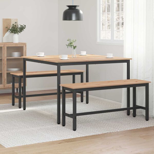 vidaXL Ēdamgalds Dabiska 110 x 110 x 75 cm Ciets priedes koks