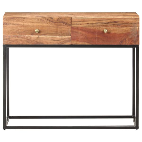 vidaXL konsoles galdiņ&scaron;, 90x35x75 cm, neapstrādāts akācijas koks