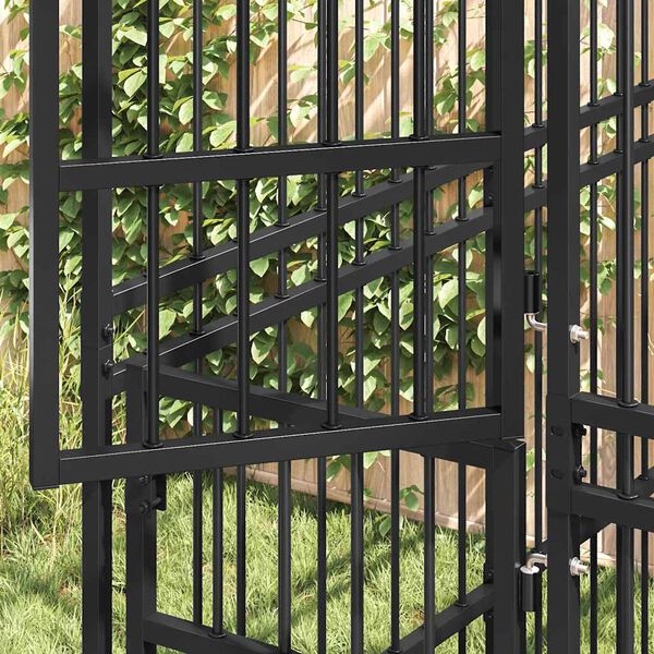 vidaXL suņu voljērs ar jumtu, 12,9 m&sup2;, tērauds