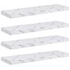 vidaXL Sienas plaukts 4 gab. Balts marmors 80 x 23,5 x 3,8 cm