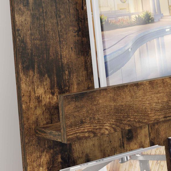 vidaXL Žurnālu statīvs Dūmaka ozols 51 x 11 x 102 cm Inženierijas koks