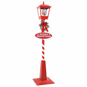 vidaXL Ziemassvētku ielu lampa ar lukturi Sarkana 40,5x40,5x180cm