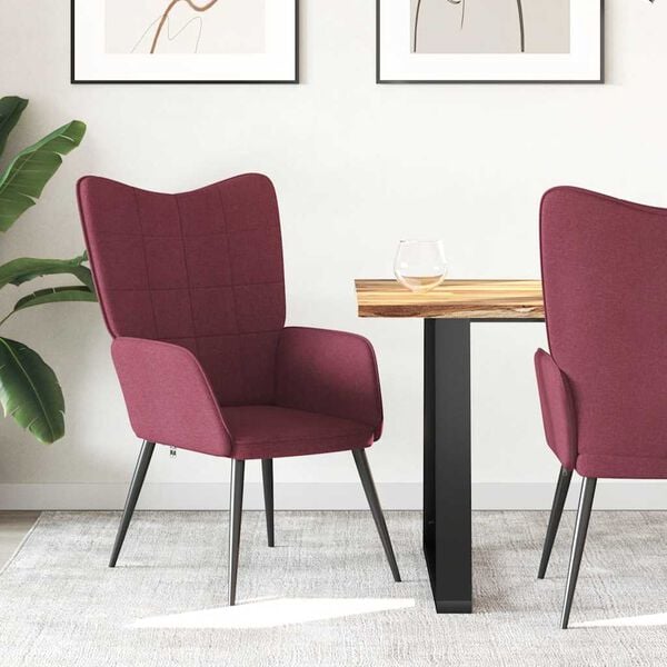 vidaXL atpūtas krēsls, vīnsarkans audums