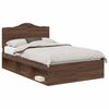 vidaXL Gultas rāmis Brūns ozols 120 x 190 cm Ciets priedes koks