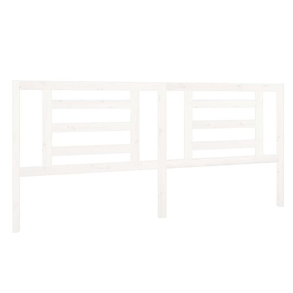 vidaXL gultas galvgalis, balts, 206x4x100 cm, priedes masīvkoks