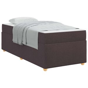 vidaXL Gultas rāmis ar matraci Tum&scaron;i brūna 80 x 200 cm audums