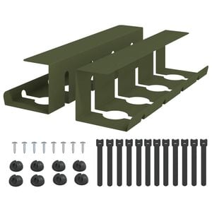 vidaXL Galda kabeļu organizators 2 gab. Olīvu zaļ&scaron; 43 x 12 x 10 cm