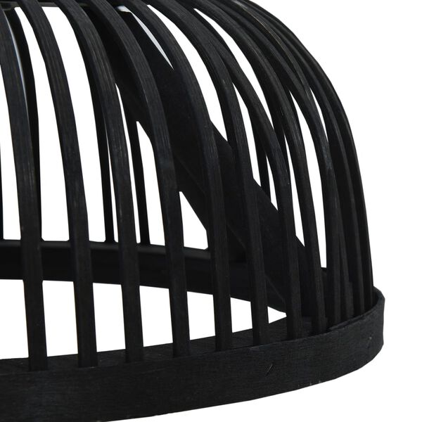 vidaXL griestu lampa, melna, bambuss, 34x14,5 cm, 40 W, pusapaļa, E27