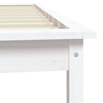 vidaXL gultas rāmis, balts, 90x200 cm, priedes masīvkoks