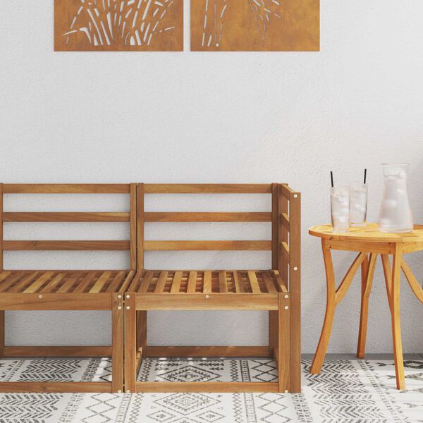 vidaXL Āra Stūra Dīvāns Cietā akācijas koks Dabiska 63 x 63 x 73 cm