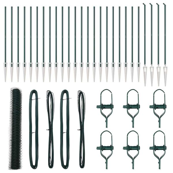 vidaXL Žoga āķis Zaļa 50 x 1,2 m (36 mm siets) Tērauds un PVC