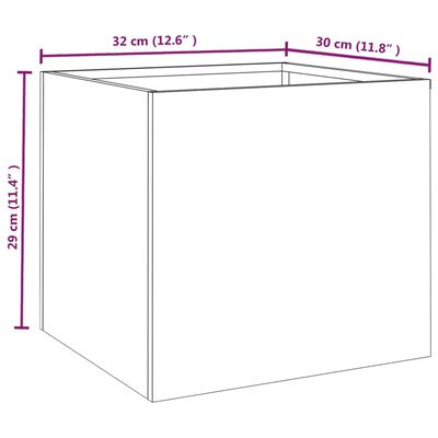 vidaXL dārza puķu kaste, 32x30x29 cm, kortena tērauds