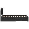 vidaXL Gultas rāmis ar atvilktni Melna 100 x 200 cm Inženierijas koks