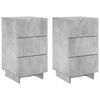 vidaXL Nakts skapītis 2 pcs Betona pelēks 33,5 x 34,5 x 60 cm