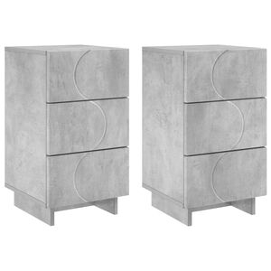 vidaXL Nakts skapītis 2 pcs Betona pelēks 33,5 x 34,5 x 60 cm
