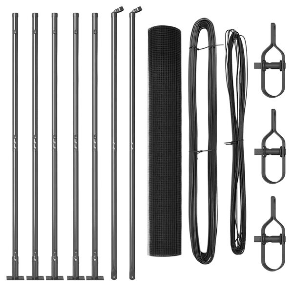 vidaXL Žoga āķis Pelēka 10 x 0,8 m (19 x 19 mm acs) Tērauds un PVC