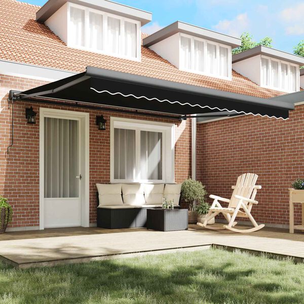 vidaXL Markīze Melna 400 &times; 300 cm Poliesters un alumīnijs