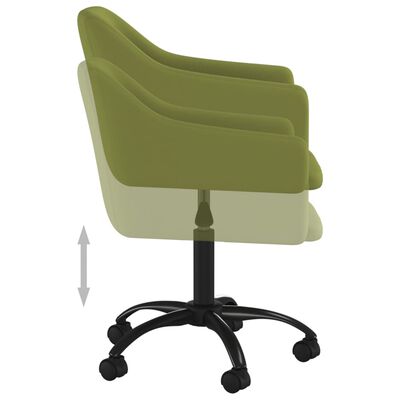 vidaXL grozāmi virtuves krēsli, 4 gab., gaiši zaļš samts