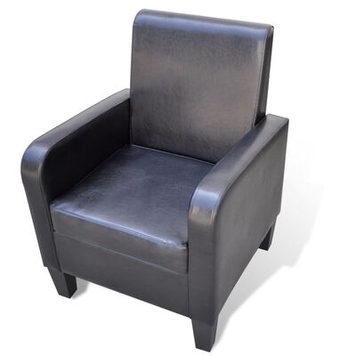 vidaXL atpūtas krēsls, melna mākslīgā āda