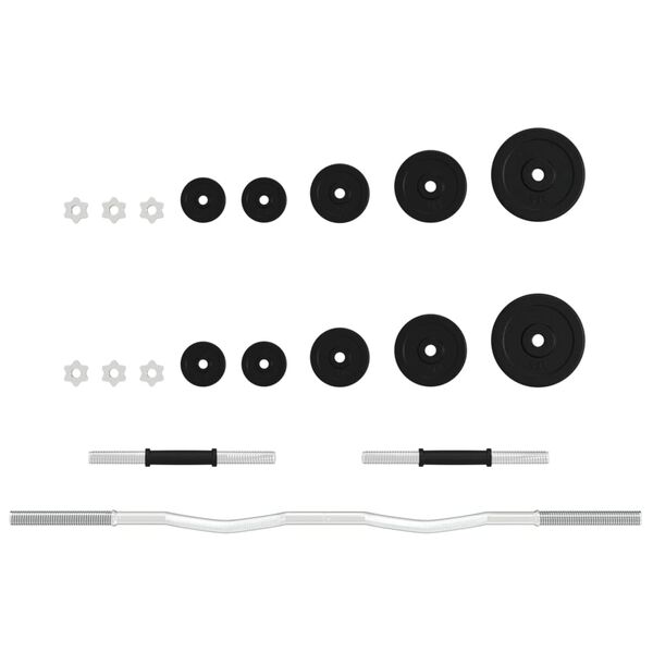 vidaXL svaru stieņu un disku komplekts, 30 kg, čuguns