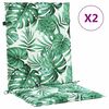 vidaXL Aizmugures spilveni Lapa 2 pcs Lapu raksts 100 x 50 x 3 cm