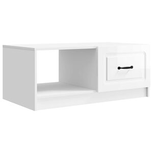 vidaXL Kafijas galdiņ&scaron; Spīdīgi balts 90 x 50 x 37 cm Inženierijas koks