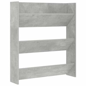 vidaXL sienas apavu plaukts, 80x18x90 cm, betona pelēks, skaidu plātne