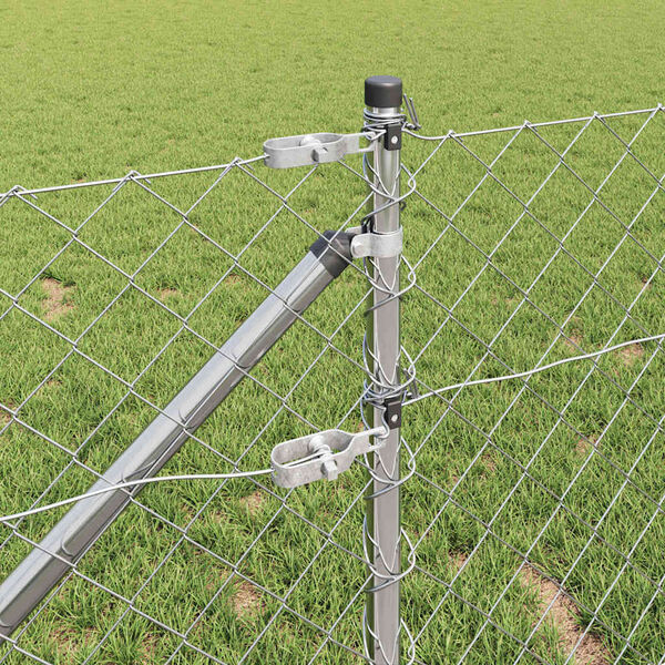 vidaXL Žoga āķis Sudraba 25 x 1 m (60 x 60 mm acu) Tērauds