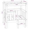 vidaXL suņu gulta, balta, 65,5x50,5x70 cm, priedes masīvkoks