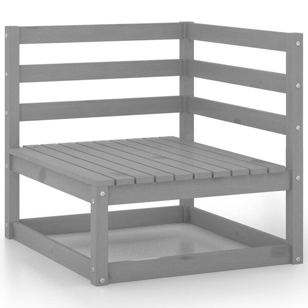 vidaXL 12-daļīgs dārza atpūtas mēbeļu komplekts, pelēks priedes koks